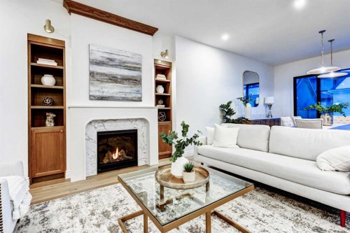 1936 31 Avenue Sw, Calgary, AB - Indoor Photo Showing Living Room With Fireplace