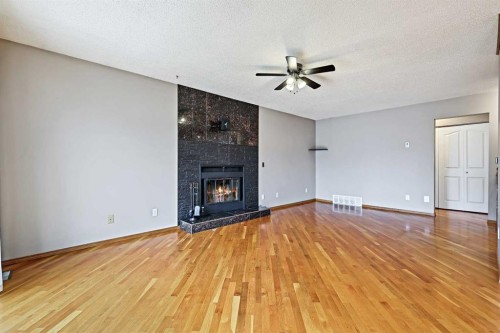 128 Ventura Way Ne, Calgary, AB - Indoor Photo Showing Living Room With Fireplace