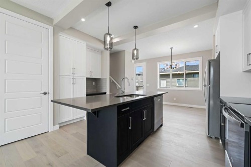 245 Cobblestone Gate Sw, Airdrie, AB - Indoor Photo Showing Kitchen With Upgraded Kitchen