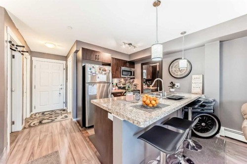1303-279 Copperpond Common Se, Calgary, AB - Indoor Photo Showing Kitchen With Upgraded Kitchen