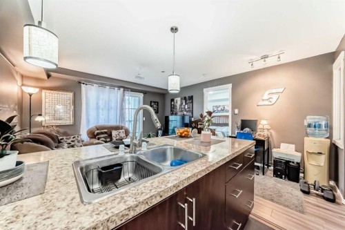 1303-279 Copperpond Common Se, Calgary, AB - Indoor Photo Showing Kitchen With Double Sink