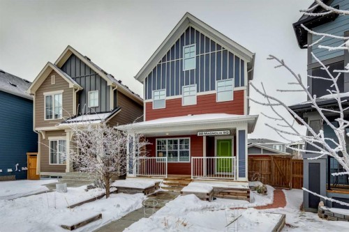 98 Magnolia Square Se, Calgary, AB - Outdoor With Deck Patio Veranda With Facade