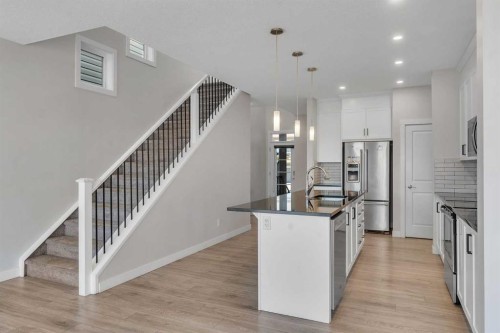 34 Sage Bluff Heights Nw, Calgary, AB - Indoor Photo Showing Kitchen With Stainless Steel Kitchen With Upgraded Kitchen