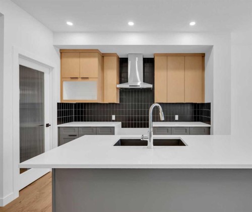 739 Langley Terrace Se, Airdrie, AB - Indoor Photo Showing Kitchen With Upgraded Kitchen