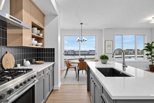 739 Langley Terrace Se, Airdrie, AB - Indoor Photo Showing Kitchen With Upgraded Kitchen