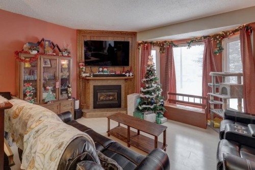 136 Templeby Place Ne, Calgary, AB - Indoor Photo Showing Living Room With Fireplace