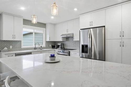 60 Sunmount Close Se, Calgary, AB - Indoor Photo Showing Kitchen With Stainless Steel Kitchen With Upgraded Kitchen