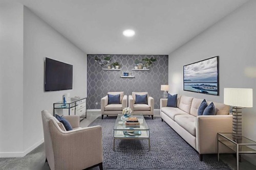 38 Seton Parade Se, Calgary, AB - Indoor Photo Showing Living Room