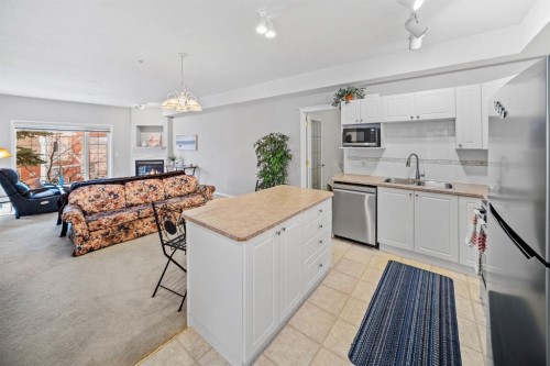 201-223 Tuscany Springs Boulevard Nw, Calgary, AB - Indoor Photo Showing Kitchen With Double Sink