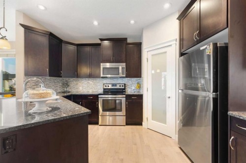 240 Sage Bank Grove Nw, Calgary, AB - Indoor Photo Showing Kitchen With Upgraded Kitchen