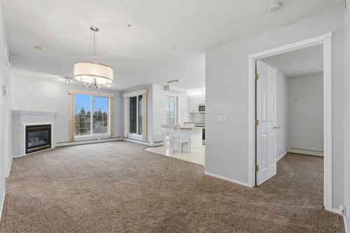 358-8535 Bonaventure Drive Se, Calgary, AB - Indoor With Fireplace