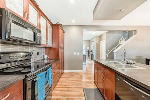 266 Copperstone Circle Se, Calgary, AB - Indoor Photo Showing Kitchen With Double Sink