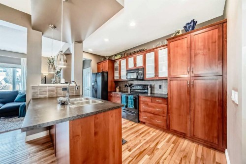 266 Copperstone Circle Se, Calgary, AB - Indoor Photo Showing Kitchen With Double Sink