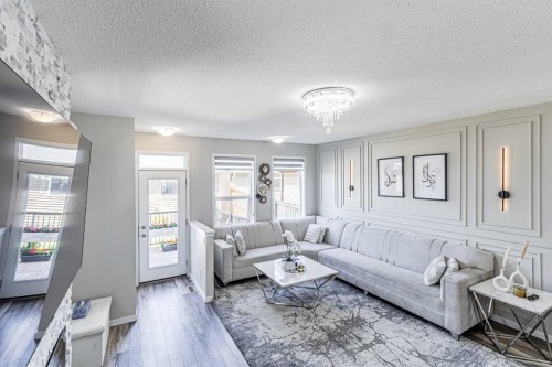 218 Cornerstone Avenue Ne, Calgary, AB - Indoor Photo Showing Living Room