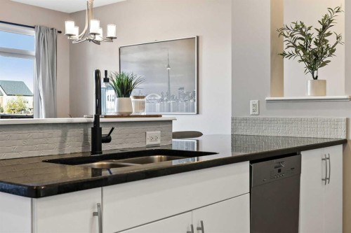 26 Chaparral Valley Common Se, Calgary, AB - Indoor Photo Showing Kitchen With Double Sink