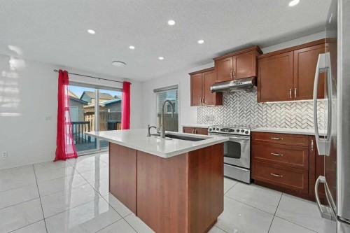31 Skyview Springs Crescent Ne, Calgary, AB - Indoor Photo Showing Kitchen With Stainless Steel Kitchen With Upgraded Kitchen