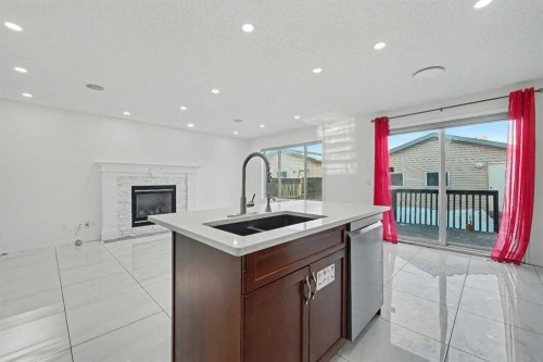 31 Skyview Springs Crescent Ne, Calgary, AB - Indoor Photo Showing Kitchen With Double Sink