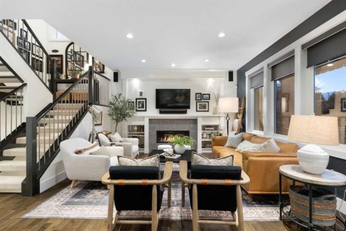 267 Coopers Hill Sw, Airdrie, AB - Indoor With Fireplace