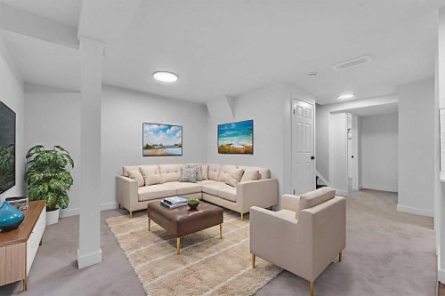 199 Cedardale Road Sw, Calgary, AB - Indoor Photo Showing Living Room