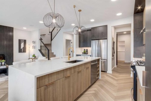 560 Walgrove Boulevard Se, Calgary, AB - Indoor Photo Showing Kitchen With Upgraded Kitchen