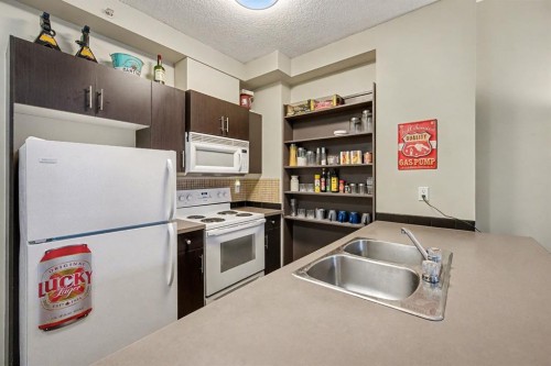 3309-73 Erin Woods Court Se, Calgary, AB - Indoor Photo Showing Kitchen With Double Sink