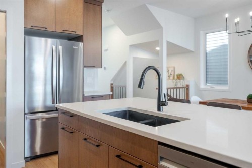 159 Belmont Crescent Sw, Calgary, AB - Indoor Photo Showing Kitchen With Double Sink With Upgraded Kitchen