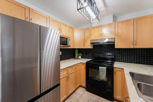 1109-70 Panamount Drive Nw, Calgary, AB - Indoor Photo Showing Kitchen With Double Sink