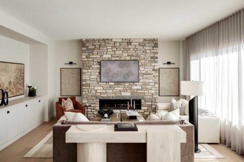 8 Rockcliff Hill Nw, Calgary, AB - Indoor Photo Showing Living Room With Fireplace