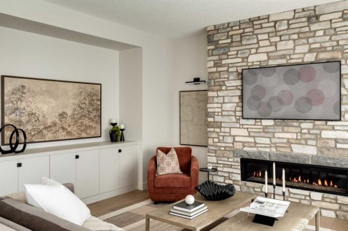8 Rockcliff Hill Nw, Calgary, AB - Indoor Photo Showing Living Room With Fireplace