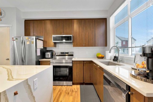 300 Copperstone Cove Se, Calgary, AB - Indoor Photo Showing Kitchen With Stainless Steel Kitchen With Upgraded Kitchen