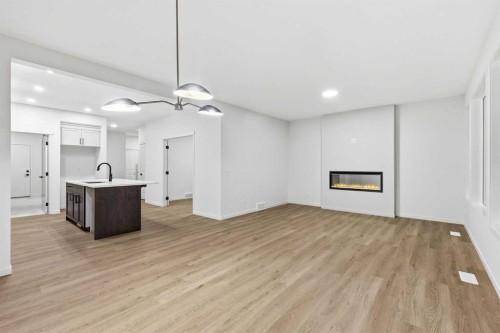 48 Herron Way Ne, Calgary, AB - Indoor With Fireplace