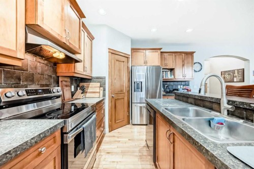 198 Brightonstone Bay Se, Calgary, AB - Indoor Photo Showing Kitchen With Stainless Steel Kitchen With Double Sink