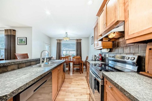198 Brightonstone Bay Se, Calgary, AB - Indoor Photo Showing Kitchen With Double Sink