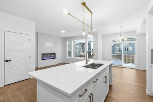 72 Calhoun Rise Ne, Calgary, AB - Indoor Photo Showing Kitchen With Double Sink With Upgraded Kitchen