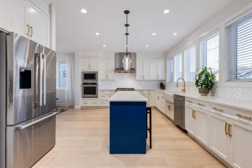 37 Cattail Run, Rural Rocky View County, AB - Indoor Photo Showing Kitchen With Stainless Steel Kitchen With Upgraded Kitchen