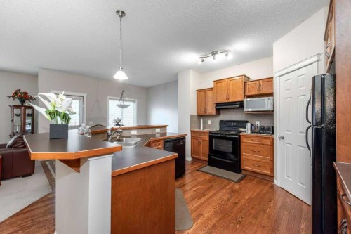1119 Panamount Boulevard Nw, Calgary, AB - Indoor Photo Showing Kitchen With Double Sink