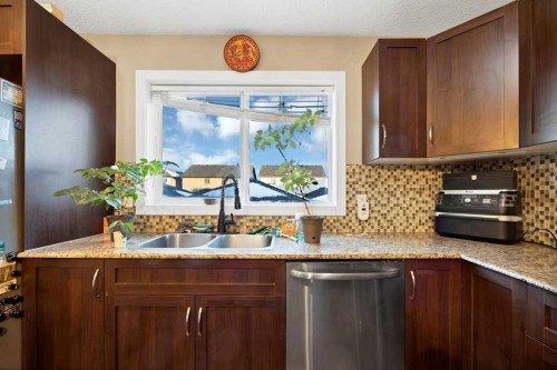 58 Skyview Point Link Ne, Calgary, AB - Indoor Photo Showing Kitchen With Double Sink