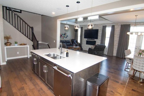 134 Redstone Park Ne, Calgary, AB - Indoor Photo Showing Kitchen With Double Sink
