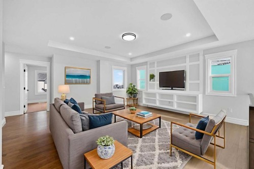 98 Waterford Crescent, Chestermere, AB - Indoor Photo Showing Living Room