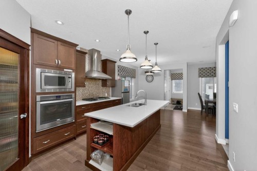 1072 Cornerstone Street Ne, Calgary, AB - Indoor Photo Showing Kitchen With Stainless Steel Kitchen With Double Sink With Upgraded Kitchen