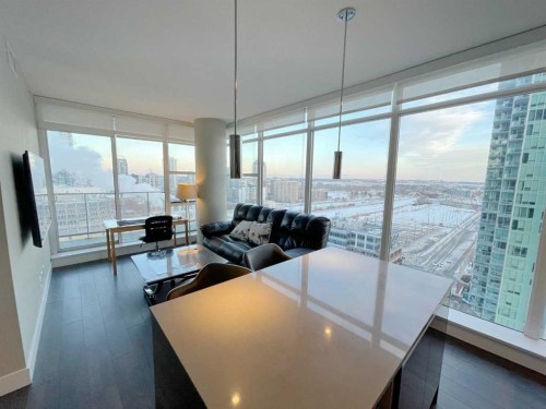 1502-1122 3 Street Se, Calgary, AB - Indoor Photo Showing Living Room