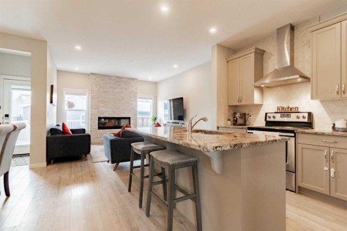 178 Livingston Avenue Ne, Calgary, AB - Indoor Photo Showing Kitchen With Stainless Steel Kitchen With Upgraded Kitchen