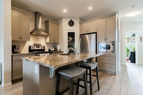 178 Livingston Avenue Ne, Calgary, AB - Indoor Photo Showing Kitchen With Stainless Steel Kitchen With Upgraded Kitchen
