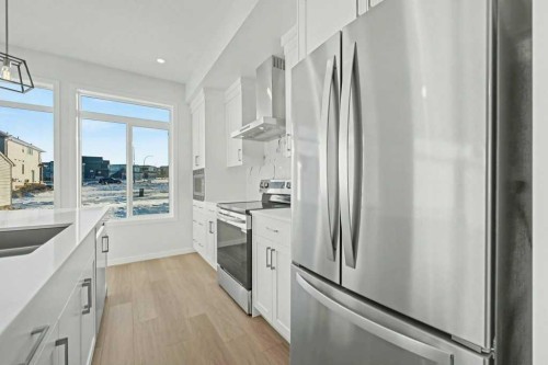 219 Herron Landing Ne, Calgary, AB - Indoor Photo Showing Kitchen With Double Sink With Upgraded Kitchen