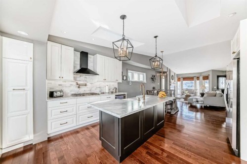 52 Hidden Vale Crescent Nw, Calgary, AB - Indoor Photo Showing Kitchen With Upgraded Kitchen