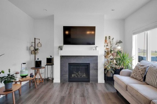 301 Sage Meadows Park Nw, Calgary, AB - Indoor Photo Showing Living Room With Fireplace