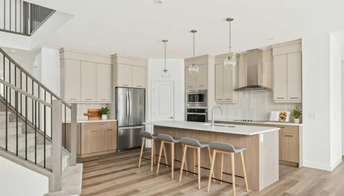192 Creekstone Circle Sw, Calgary, AB - Indoor Photo Showing Kitchen With Upgraded Kitchen
