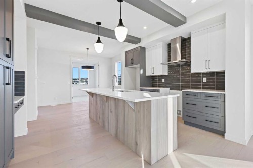 220 Waterford Heath, Chestermere, AB - Indoor Photo Showing Kitchen With Upgraded Kitchen