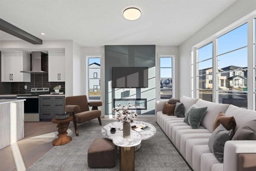 220 Waterford Heath, Chestermere, AB - Indoor Photo Showing Living Room