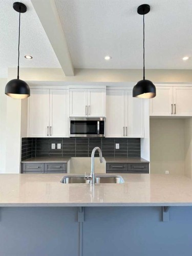 356 Waterford Boulevard, Chestermere, AB - Indoor Photo Showing Kitchen With Double Sink With Upgraded Kitchen